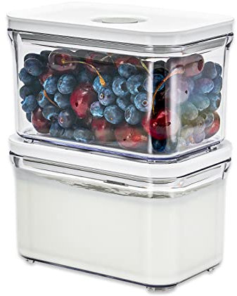 VAKUEN Boîtes de rangement hermétiques de qualité supérieure, couvercle intelligent en un clic, sans charnières, double doublure en silicone brevetée, 100 % étanche, stockage sous vide avec pompe à