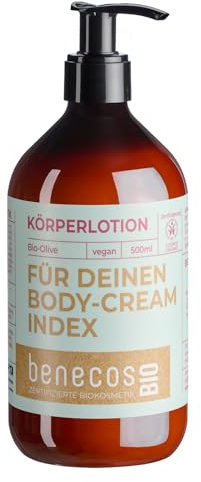 benecosBIO - Körperlotion BIO-Olive - FÜR DEINEN BODY CREAM INDEX - vegan - recyceltes Plastik