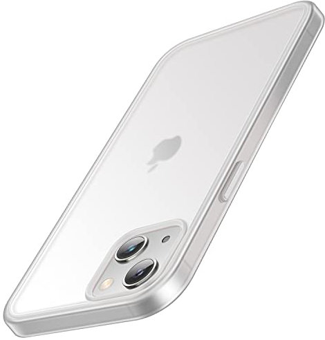 TENDLIN Kompatibel mit iPhone 14 Hülle Matt Translucent Kratzfest PC Rückseite und TPU Stoßstange Schutz Handyhülle iPhone 14 - Weiß