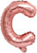 D2D | Party Balloon Buchstabe C in Rosé - Größe 40 cm - Folienballon - Buchstabenballon - Geburtstagsdeko