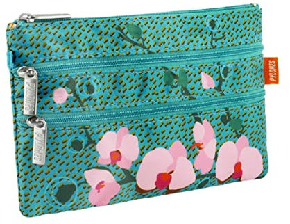 Pylones, Tasche mit 3 Reißverschlüssen – Palette 20 x 13 x 1 cm Polyester – Orchideenblau, blau, Tasche