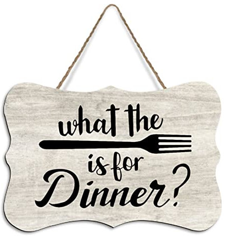 Rustic Hanging Wood Sign What The Fork Is for Dinner Wooden Plaque Sign Home Wall Art Decor for Living Room Bedroom Farmhouse Office 4x6