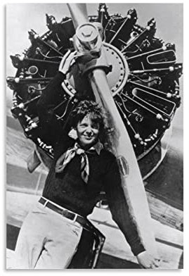 JIYAN American Aviation Record Holders Amelia Earhart Poster (3) Wandkunst Poster Drucke Home Decor Bild Leinwand Malerei Poster 20 x 30 cm