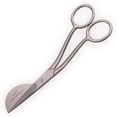 PTL® Schere mit Entenschnabel-Applikation, Stickerei, Stoff, Schneiderschere, Stahl, gebogene Paddelform, Griffe für Kunst und Handwerk