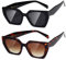 kimorn Sunglasses for Women Men Trendy Retro Trendy Sun Glasses 90’s Vintage Y2K Oversize Square Frame Shades Sunnies K1354 (Black+Tortoiseshell Frame Gradient Brown Lens)