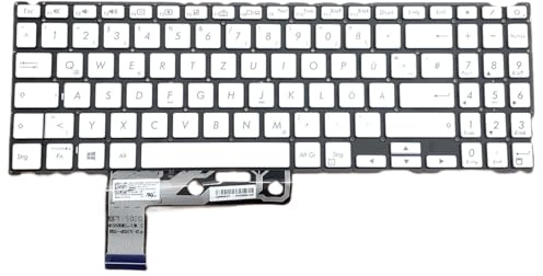 T-ProTek DEUTSCHE - Tastatur Silber mit Beleuchtung kompatibel für Asus ZenBook 15 UX533FD-A9028T