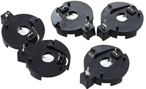 Josenidny CR2016 2025 2032 Knopfzellen-Batteriehalter, Schwarz, 5 Stück