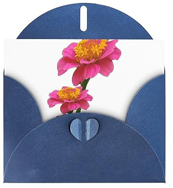 BROLEO Blaue feine Blatt Chrysanthemen-Drucke Perlglanz-Papier Urlaubskarten: Geeignet als Einladungskarten für Weihnachtsfeiern