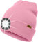 ATNKE LED Beleuchtete Mütze mit Licht,Wiederaufladbare USB 4 LED Beleuchtete Laufmütze Extrem Heller Lampe Winter Warme Stricken Mütze Technik Geschenke für Herren und Damen/Pink