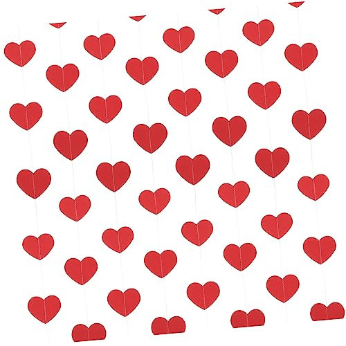 PRETYZOOM 3 Sets Ornament Valentine Heart Garland Purple Garland Party Heart Garland Bridal Shower Heart Door Beads Hanging Heart Garland Paper Supplies Bride Wedding