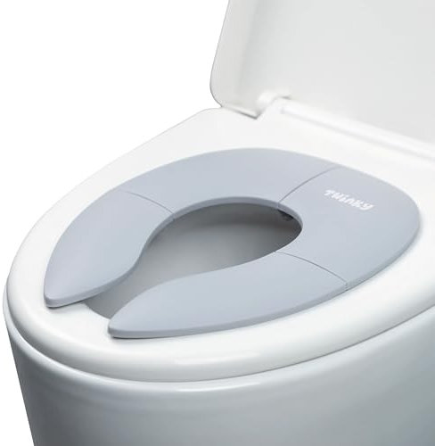 Twinky® Mini Potty - Réducteur WC bébé 2 en 1 et entraîneur de toilette - Siège de toilette pliable - Réducteur de siège de toilette - Lunettes de toilette pour enfants (Gris)