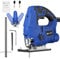 Jigsaw, 700W Electric Jigsaw Tool with 6 Variable Speed, 2800 RPM, 4 Orbital Sets and ±45° Bevel Cutting, Laser Guide, Jig Saws for Wood Cutting & Metal & Plastic