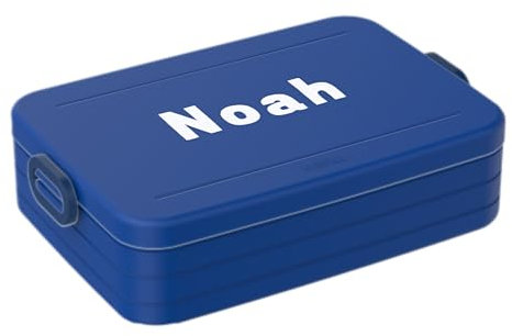 Mepal Brotdose mit Namen To Go - Personalisierte Bento Lunchbox - Für 4 Sandwiches oder 8 Brotscheiben - Brotbox Erwachsene - BPA-frei & Spülmaschinenfest - 1500 ml - Large - Vivid blue