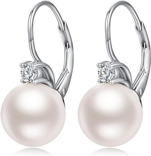 Perlenohrringe Silber 925 Ohrringe Silber 925 Hängend Damen Perlen Ohrhänger Creole Mit Perle