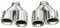 Quad Carbon Fiber Performance Auspuffblende Kompatibel for BMW F10 F11 535d 535i 640i 640d Bis Zu G30 G31 Auto Auspuff System düse Tailtip(Silver)