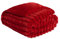 OHS Throws for Sofa Ribbed Faux Fur, Decorative Thick Soft Blanket Bed Throw Cosy Warm Winter Blanket Throws for Sofa Decorative Couch Cover, 125 x 150cm - Red