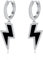 DAYLINLOVE Lightning Bolt Earrings 925 Sterling Silver Black Onyx Dangle Drop Earrings Lightning Bolt Jewelry Gifts for Women Men