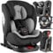 tectake® Kindersitz drehbar, Kindersitz Isofix, Auto Kindersitz, Autositz Befestigung mit 5-Punkt Sicherheitsgurt und Top Tether, Sitzschale mit extra dicker Polsterung, waschbar