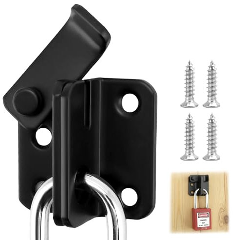 QWORK® Loquet de Porte, Loquet Porte Coulissante en Acier Inoxydable, Targette de Porte Ouverte à Gauche, pour Portails en Bois, Cabanes, Garage, Jardin