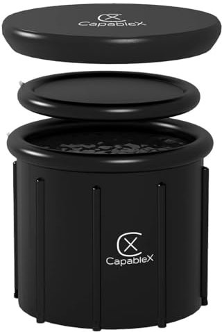 INTEC - Bain de Glace 420L Portable Ø85 x 75 cm – Bain Froid Sportif | Récupération Musculaire & Cryothérapie | Boost Immunité | Bain Froid Portable pour Athlètes