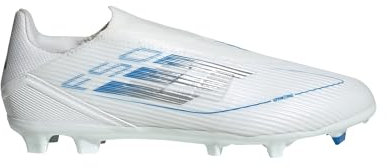 adidas Unisex Bota de fútbol F50 League Laceless césped Natural seco/multisuperficie, Cloud White/Silver Metallic/Cloud White, 43 1/3
