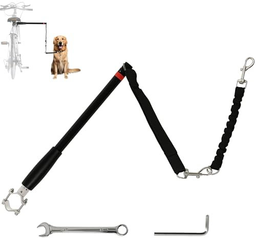 PawHut Dog Lead for Bicycle, Dog Bicycle Exerciser Leash Easy Installation Removable, Hands Free Dog Bike Leash for Cycling, Training, Jogging, Black