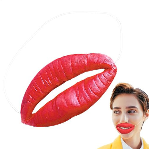 Big Lip Prop, Lustiges Spielzeug | Cosplay-Zubehör mit roten Lippen | Foto-Requisiten, große Lippen, Scherzspielzeug aus Latex, Munddekoration