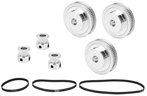 Aluminium Legierung 60 Zähne & 20 Zähne Synchron Rad mit 3pcs Zahnriemen für 3D-Drucker Teile, Einfache Installation und Ersatz, Weit Verbreitet in Zahnrad Form, Bohren,