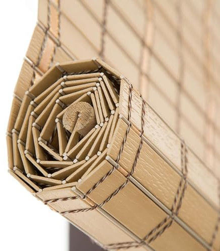 Tende In Bambu da Esterno Impermeabile PVC Tenda a Rullo In Bambù per Finestra Tenda da Sole Oscurante Privacy Tapparella Avvolgibile Tenda Finestra per Gazebo Patio Protezione Solare(W60xH140cm)