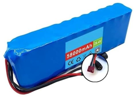 T,24V 58AH Lithium-Ionen-Akku für Elektrofahrräder, 24Volt 58Ah Ebike-Akku mit Ladegerät, für den Motor von Elektrofahrrädern