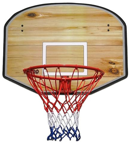 ZXTRYBHD Panier Basket Interieur Mural avec Panneau en Bois et Rebord en Acier de 43 cm, pour Adolescents et Adultes, Panier de Basket Intérieur/Extérieur