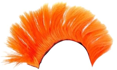 AsrMyjcx Helmperücke Als Irokesenschnitt Helmdekoration Und Motorradhelm Zubehör Lustiger Kopfschmuck Im Stil Aus Robustem Pet Faser für Konzerte Und Vera, Orange