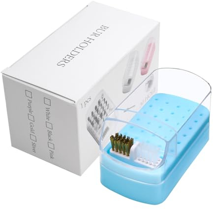 2 In 1 30 Holes Nail Drill Bits Holder & Cleaning Brush Case Cleaner Manicure Tools Nail Drill Bit Organizer Foot Care Home Use