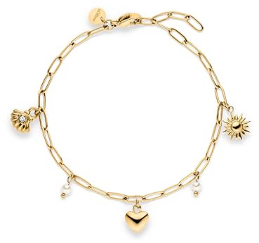 s.Oliver Bracelet - Elegantes Armband aus poliertem Edelstahl - gold - Gliederkette verstellbar bis 21 cm - wasserfest & hautfreundlich