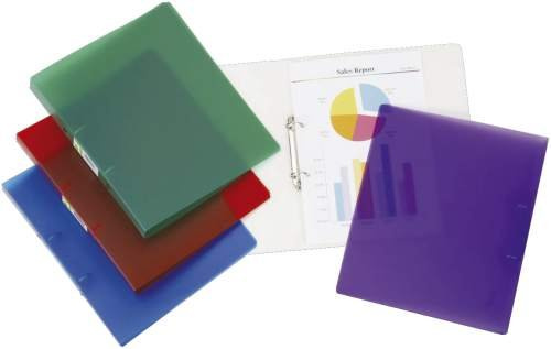 Q-Connect KF02905 Ringbuch - A4, 4-Ring, Dürchmesser 25 mm, blau/klar