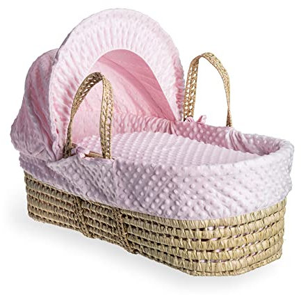 Clair de Lune Couffin en palmier à fossettes – 75 x 28 cm (rose)