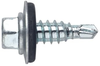 Index ARE166320 - Tornillo punta broca reducida cabeza hexagonal 8 mm con arandela P-16 EPDM zincado 6,3 x 20