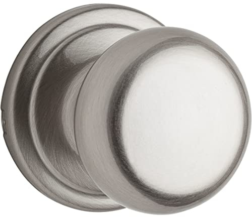 Kwikset Hancock Interior Passage Door Knob, Handle For Closet and Hallway Doors, Non-Locking Doorknob in Satin Nickel, with Microban Protection