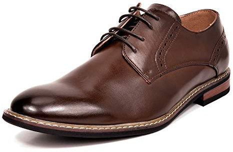 Bruno Marc Zapatos Vestir Hombre Derby Zapatos Oxfords Brogue Hombre Boda Trabajo Party,Size 43.5,Marron/Oscuro,PRINCE-16