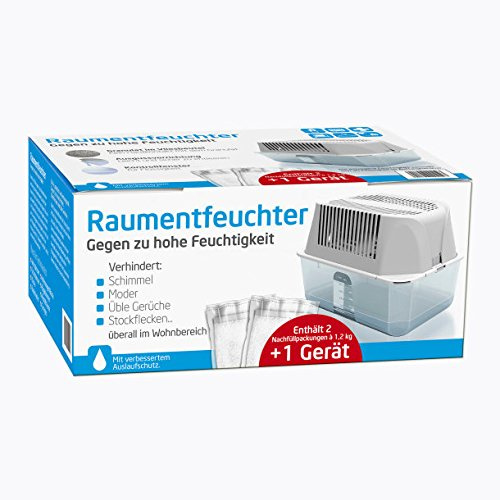 Raumentfeuchter Set - inkl.2 x1,2Kg Nachfüllpackung -verhindert Schimmel Gerüche
