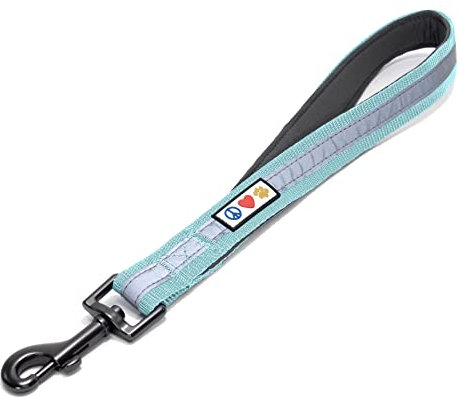 Pawtitas Laisse Chien Courte avec Poignée Rembourée pour Marcher au Pied | Laisse avec Durable de Haute Fils Réfléchissants | Laisse pour Chien Moyenne et Grande - Sarcelle 30CM