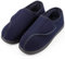 LongBay Men's Diabetic Wide Fit Memory Foam Slippers Comfy Warm Plush Fleece Arthritis Edema Swollen House Navy Blue 8UK