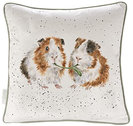 Wrendale Designs Kissen mit Meerschweinchen, Salat mit Aufschrift Be Friends