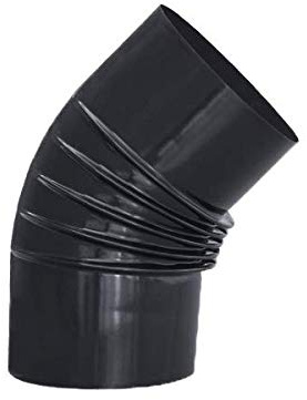 S&M 485138 Bogen 72° in schwarz glasiert 900°C-Ø100mm-für Ofenrohre und Kamin