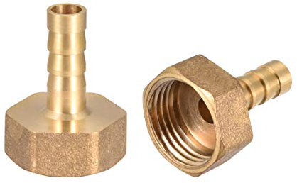 sourcing map 2 Stück Schlauchtülle Anschlussstück Messing 8mm Barb G1/2 Innengewinde Rohradapter