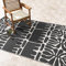 FAB HAB Ethnique Boho Tribal Tapis d'extérieur - Serowe Noir et Blanc - résistant à l'eau, ne Fade Pas, réversible - Plastique recyclé Premium - terrasse Balcon Cuisine entrée - 90cmx150cm