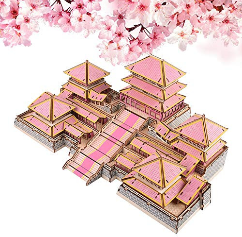 Holz Chinesisches Haus Puzzle DIY 3D Holzhandwerk Baukasten pädagogisches hölzernes zusammengesetztes Puzzle intelligentes Spielzeug für Kinder Erwachsene Weihnachten Geburtstagsgeschenk