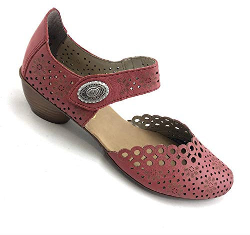 Rieker Pia Womens Open Court Shoes 39 EU Red