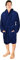 NY Threads Schalkragen-Morgenmantel für Männer, Kuschelig weich, Loungewear und Nachtwäsche (Groß, Marine)
