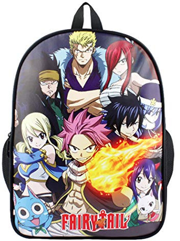 WANHONGYUE Fairy Tail Anime Bilddruck Rucksack Backpack Schultasche Büchertasche Student Jungen Mädchen 2